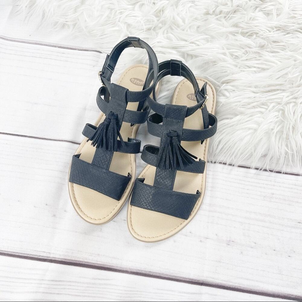 Dr. Scholls Women’s Black Encore Gladiator Ankle Strap Sandals in Black‎ Size 7